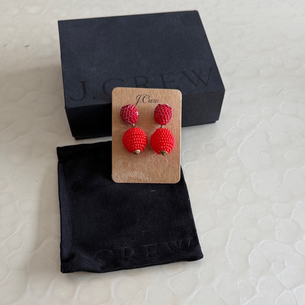 SOLD J. Crew Bold Red Statement Earrings